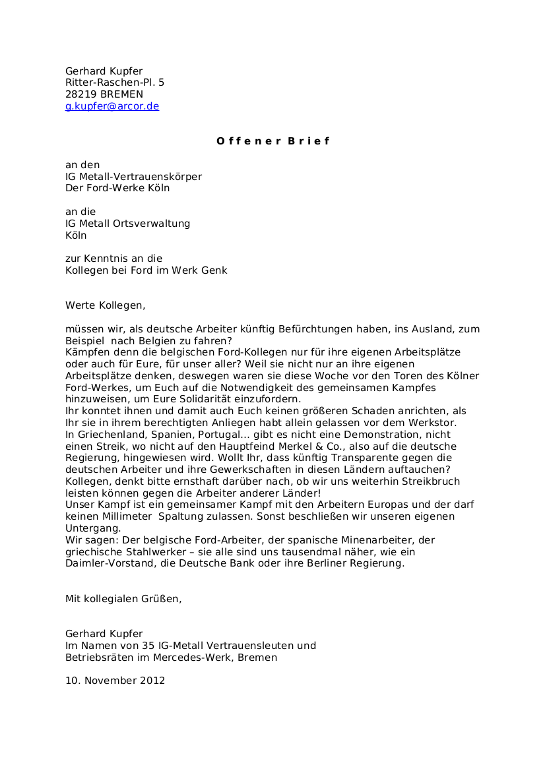 Offener Brief